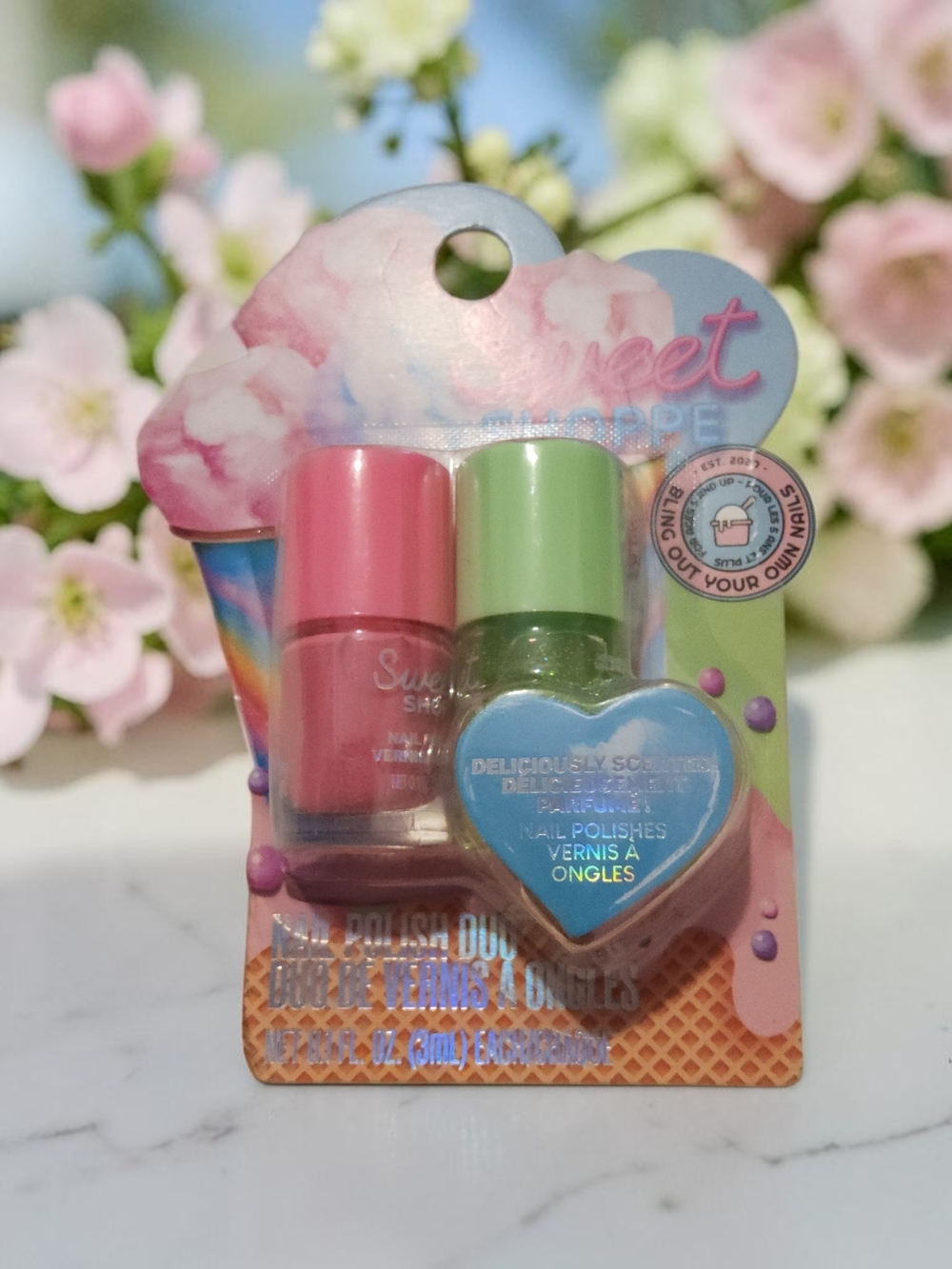 Pink & Light Green Nail Polish Duo